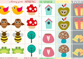 seasons memory game free printable