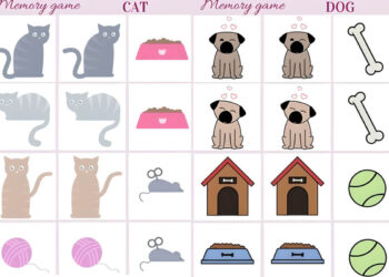 cat and dog memory game