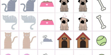 cat and dog memory game