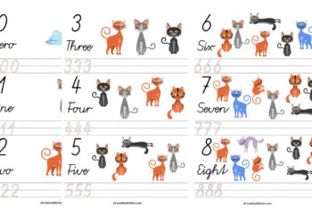 cats counting free printable