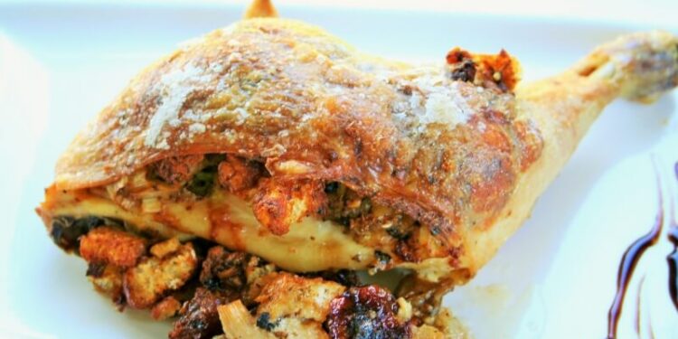 Chicken Legs Stuffed with Oyster Mushrooms