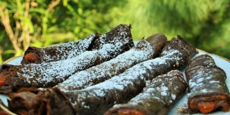 Cocoa Pancake with Apricot Jam