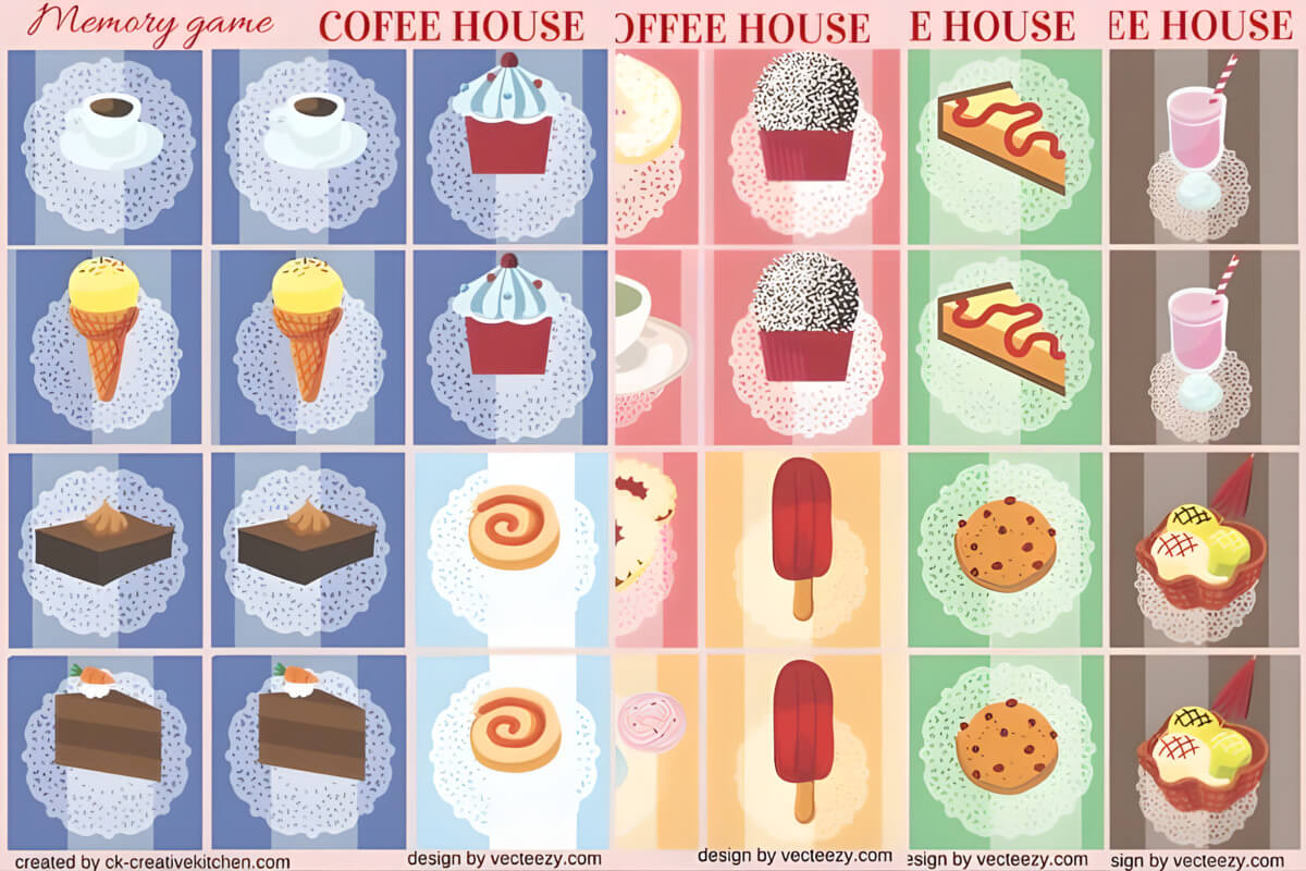 Coffee House- Memory Game - Free Printables - Creative Kitchen