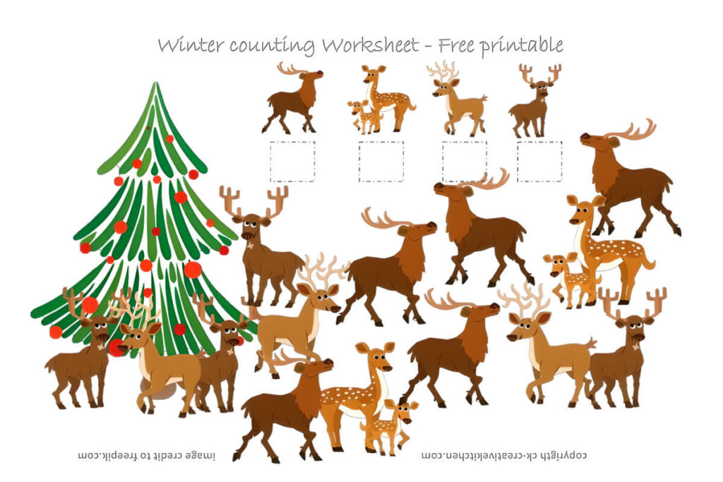 deer counting worksheet