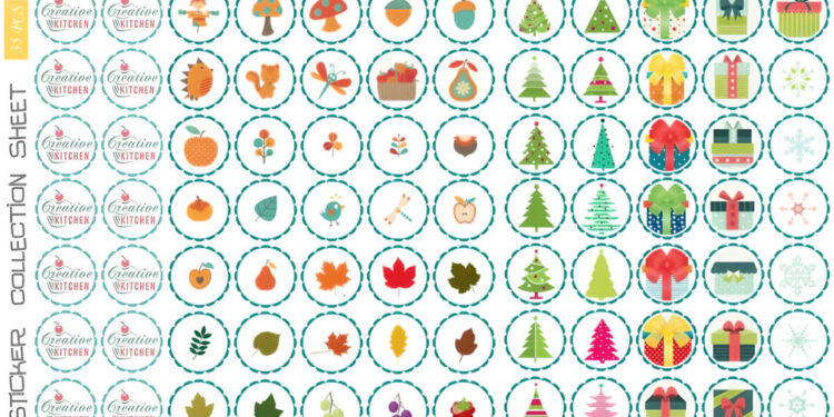 fall and xmas sticker