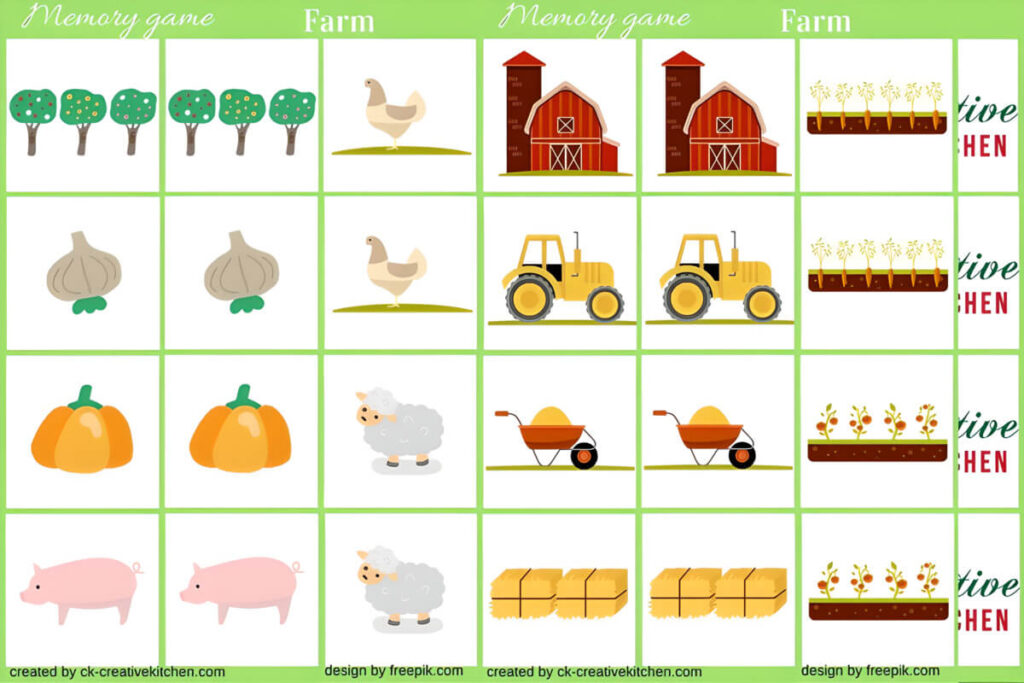 farm memory game