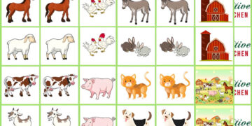 farm animals memory game