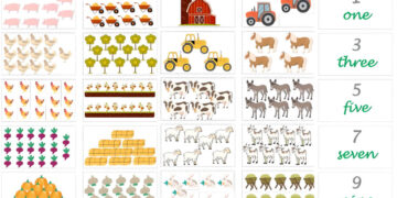 farm animals numbers free printable