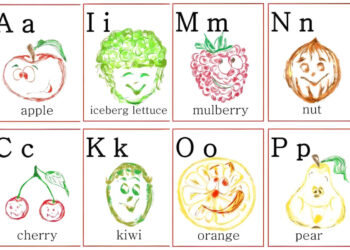 fruits and vegetables aphabet cards