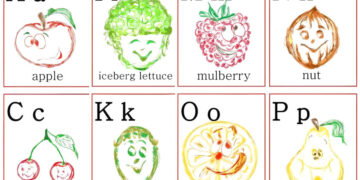 fruits and vegetables aphabet cards