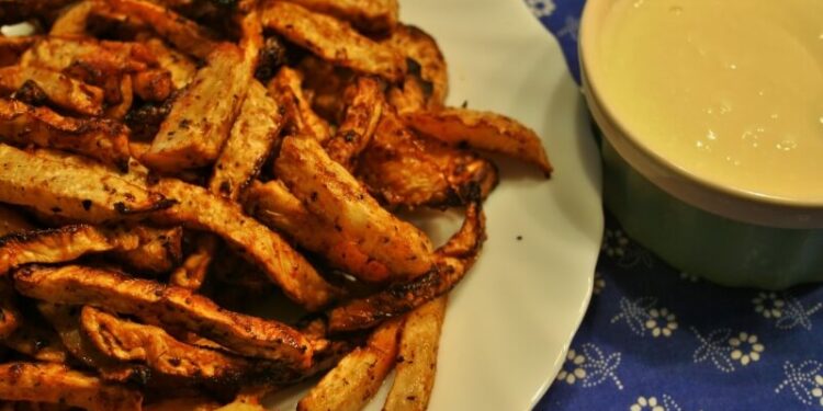 Grilled celery root