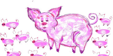 pig and chicken fingerprint