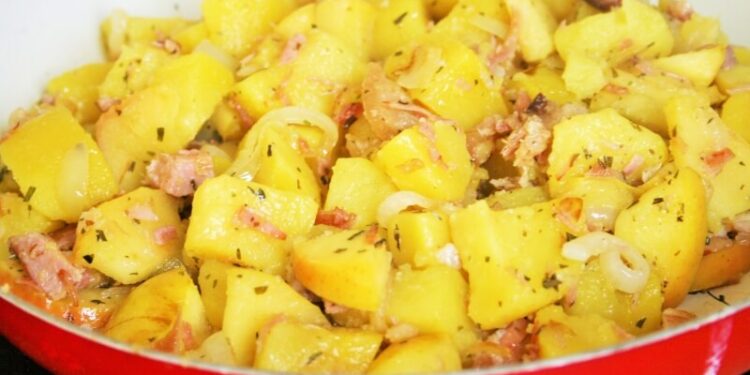 potato apple skillet with ham