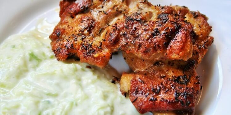 pressed chicken thighs fillet with thyme