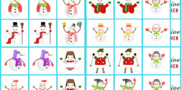 snow man memory game