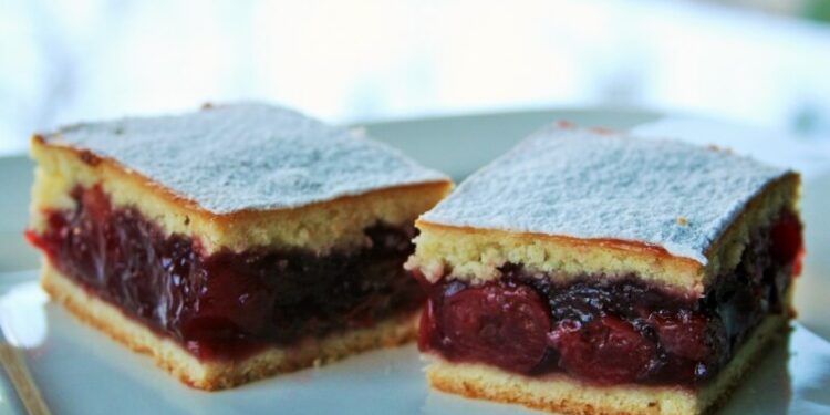 sour cherry slab pie