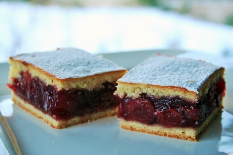 sour cherry slab pie