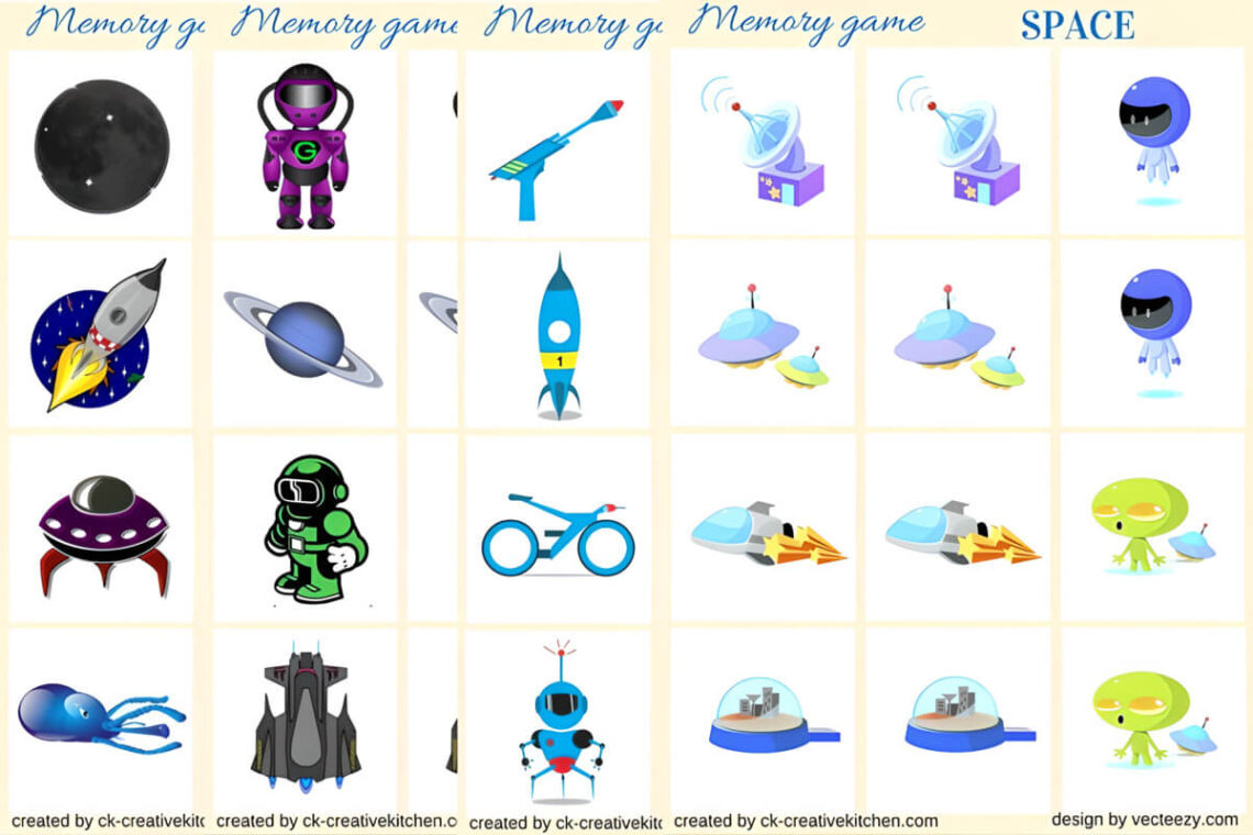 Space - Memory Game - Free Printables - Creative Kitchen