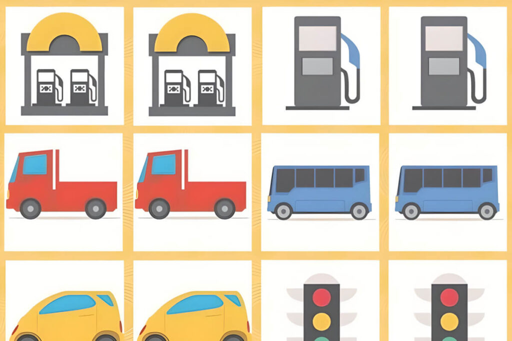traffic memory game free printable
