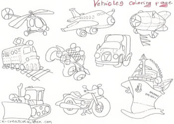 vehicles coloring page