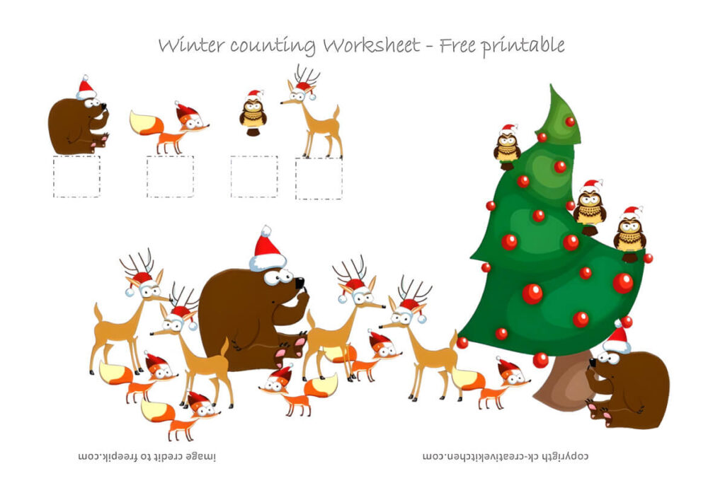 winter forest animals worksheet