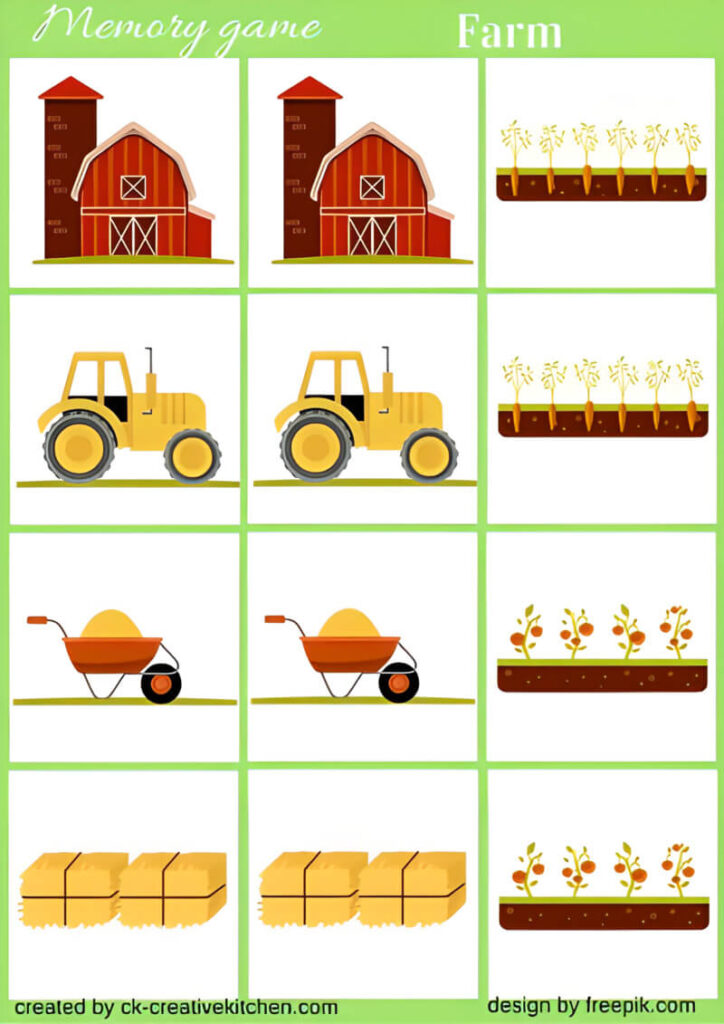 farm memory game